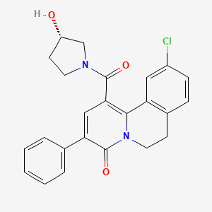 molecular formula C₂₄H₂₁ClN₂O₃ B1662719 10-Chloro-1-((3S)-3-hydroxypyrrolidine-1-carbonyl)-3-phenyl-6,7-dihydrobenzo(a)quinolizin-4-one CAS No. 143943-72-0