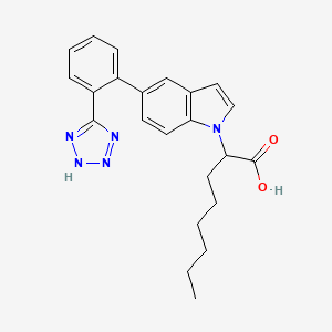 molecular formula C₂₃H₂₅N₅O₂ B1662721 2-[5-[2-(2H-tetrazol-5-yl)phenyl]indol-1-yl]octanoic Acid CAS No. 159748-08-0
