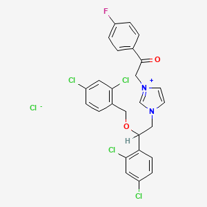 molecular formula C₂₆H₂₀Cl₅FN₂O₂ B1662727 Fludazonium chloride CAS No. 53597-28-7