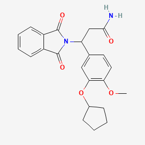 B1662728 3-(3-Cyclopentyloxy-4-methoxyphenyl)-3-(1,3-dioxoisoindol-2-yl)propanamide CAS No. 192819-27-5