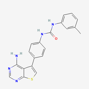 molecular formula C₂₀H₁₇N₅OS B1662729 1-[4-(4-氨基噻吩[2,3-d]嘧啶-5-基)苯基]-3-(3-甲基苯基)脲 CAS No. 501698-03-9