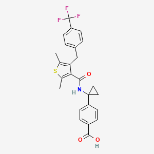 molecular formula C25H22F3NO3S B1662794 4-[1-[[2,5-二甲基-4-[[4-(三氟甲基)苯基]甲基]噻吩-3-羰基]氨基]环丙基]苯甲酸 CAS No. 1006036-87-8