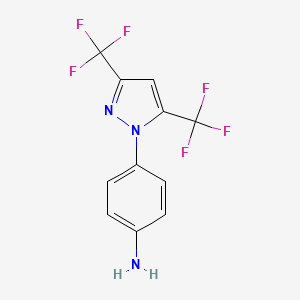 B1662841 4-(3,5-Bis(trifluoromethyl)-1H-pyrazol-1-yl)phenylamine CAS No. 123066-64-8