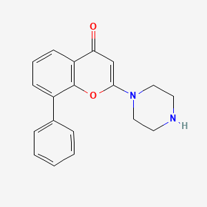 molecular formula C19H18N2O2 B1662886 2-Piperazinyl-8-phenyl-4H-1-benzopyran-4-one CAS No. 154447-38-8