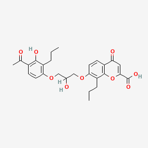 B1662943 7-[3-(4-Acetyl-3-hydroxy-2-propylphenoxy)-2-hydroxypropoxy]-4-oxo-8-propylchromene-2-carboxylic acid CAS No. 40785-97-5