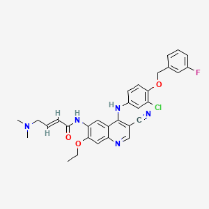 molecular formula C31H29ClFN5O3 B1662958 (E)-N-(4-((3-Chloro-4-((3-fluorobenzyl)oxy)phenyl)amino)-3-cyano-7-ethoxyquinolin-6-yl)-4-(dimethylamino)but-2-enamide CAS No. 848133-17-5