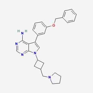 molecular formula C28H31N5O B1662999 5-(3-苯甲氧基苯基)-7-[3-(吡咯烷-1-基甲基)环丁基]吡咯并[2,3-d]嘧啶-4-胺 CAS No. 475489-15-7