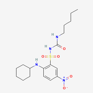 B1663051 Benzenesulfonamide, 2-(cyclohexylamino)-5-nitro-N-((pentylamino)carbonyl)- CAS No. 284464-77-3