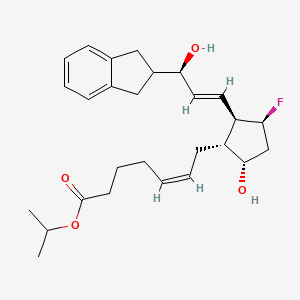 Propan-2-yl (Z)-7-[(1R,2R,3S,5S)-2-[(E,3R)-3-(2,3-dihydro-1H-inden-2-yl)-3-hydroxyprop-1-enyl]-3-fluoro-5-hydroxycyclopentyl]hept-5-enoate