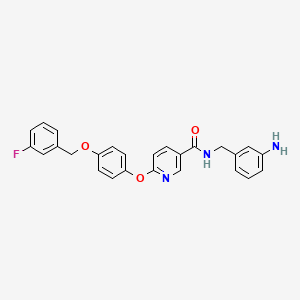 molecular formula C26H22FN3O3 B1663065 N-[(3-aminophenyl)methyl]-6-[4-[(3-fluorophenyl)methoxy]phenoxy]pyridine-3-carboxamide CAS No. 838819-70-8