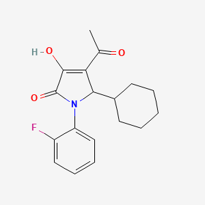 B1663169 2H-Pyrrol-2-one, 4-acetyl-5-cyclohexyl-1-(2-fluorophenyl)-1,5-dihydro-3-hydroxy- CAS No. 512176-99-7