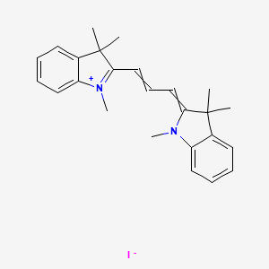 B1663173 2-[3-(1,3-dihydro-1,3,3-trimethyl-2H-indol-2-ylidene)prop-1-enyl]-1,3,3-trimethyl-3H-indolium iodide CAS No. 25470-94-4