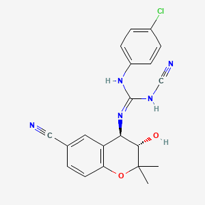 molecular formula C20H18ClN5O2 B1663181 1-(4-氯苯基)-3-氰基-2-[(3S,4R)-6-氰基-3-羟基-2,2-二甲基-3,4-二氢色满-4-基]胍 CAS No. 144301-94-0