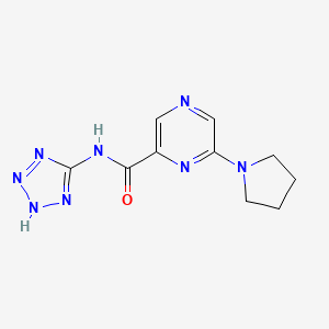 B1663193 6-(1-Pyrrolidinyl)-N-(1H-5-tetrazolyl)pyrazine-2-carboxamide CAS No. 111374-21-1