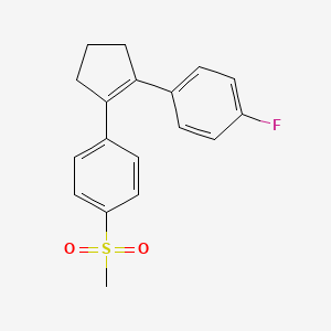 molecular formula C₁₈H₁₇FO₂S B1663195 1-氟-4-[2-(4-甲基磺酰苯基)环戊烯-1-基]苯 CAS No. 158959-32-1