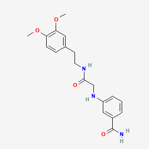 B1663199 3-[[2-[2-(3,4-Dimethoxyphenyl)ethylamino]-2-oxoethyl]amino]benzamide CAS No. 76001-09-7