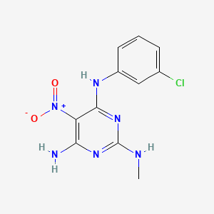 molecular formula C11H11ClN6O2 B1663214 N4-(3-chlorophenyl)-N2-methyl-5-nitropyrimidine-2,4,6-triamine CAS No. 587009-68-5