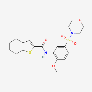 B1663217 N-[2-methoxy-5-(4-morpholinylsulfonyl)phenyl]-4,5,6,7-tetrahydro-1-benzothiophene-2-carboxamide CAS No. 869469-51-2