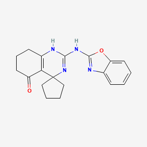 molecular formula C19H20N4O2 B1663222 2-(1,3-Benzoxazol-2-ylamino)-5-spiro[1,6,7,8-tetrahydroquinazoline-4,1'-cyclopentane]one CAS No. 669718-48-3