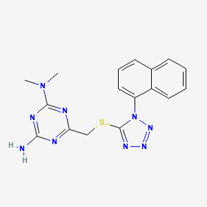 molecular formula C17H17N9S B1663224 N2,N2-二甲基-6-[[[1-(1-萘基)-5-四唑基]硫]甲基]-1,3,5-三嗪-2,4-二胺 CAS No. 695209-67-7