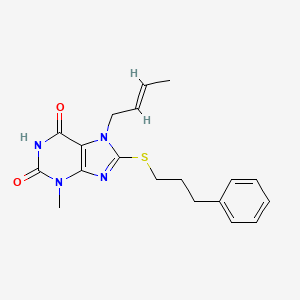 molecular formula C19H22N4O2S B1663225 7-[(E)-丁-2-烯基]-3-甲基-8-(3-苯丙基硫代)嘌呤-2,6-二酮 CAS No. 1164540-96-8
