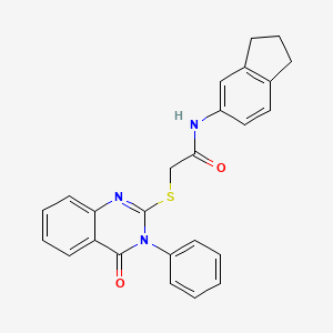 molecular formula C25H21N3O2S B1663227 N-(2,3-二氢-1H-茚满-5-基)-2-[(4-氧代-3-苯基-2-喹唑啉基)硫代]乙酰胺 CAS No. 852177-28-7