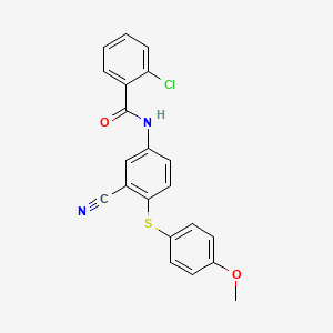 molecular formula C21H15ClN2O2S B1663228 2-氯-N-[3-氰基-4-[(4-甲氧基苯基)硫代]苯基]苯甲酰胺 CAS No. 320421-40-7