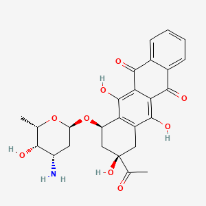 molecular formula C26-H27-N-O9 B1663233 (7R,9R)-9-acetyl-7-[[(2R,4S,5S,6S)-4-amino-5-hydroxy-6-methyl-2-oxanyl]oxy]-6,9,11-trihydroxy-8,10-dihydro-7H-tetracene-5,12-dione CAS No. 58957-91-8