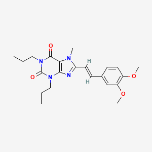 B1663251 (E)-8-(3,4-Dimethoxystyryl)-7-methyl-1,3-dipropylxanthine CAS No. 141807-96-7