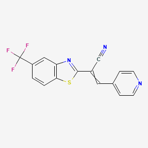 B1663255 3-Pyridin-4-yl-2-[5-(trifluoromethyl)-1,3-benzothiazol-2-yl]prop-2-enenitrile CAS No. 351190-46-0