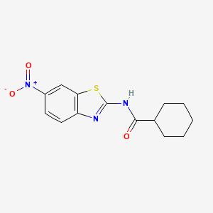 B1663264 N-(6-nitro-1,3-benzothiazol-2-yl)cyclohexanecarboxamide CAS No. 312747-21-0