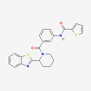 molecular formula C24H21N3O2S2 B1663272 N-[3-[2-(1,3-benzothiazol-2-yl)piperidine-1-carbonyl]phenyl]thiophene-2-carboxamide CAS No. 878447-28-0