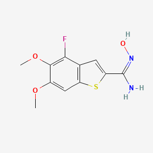 molecular formula C₁₁H₁₁FN₂O₃S B1663279 4-氟-N'-羟基-5,6-二甲氧基-1-苯并噻吩-2-甲酰胺 CAS No. 142648-47-3