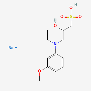 molecular formula C₁₂H₁₈NNaO₅S B1663333 Sodium 3-(ethyl(3-methoxyphenyl)amino)-2-hydroxypropane-1-sulfonate dihydrate CAS No. 82692-96-4