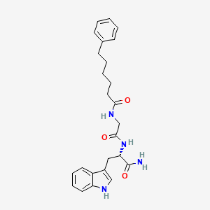 molecular formula C25H30N4O3 B1663341 L-Tryptophanamide, N-(1-oxo-6-phenylhexyl)glycyl- CAS No. 678996-63-9