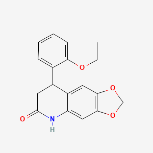 molecular formula C18H17NO4 B1663344 8-(2-乙氧基苯基)-7,8-二氢[1,3]二氧杂环[4,5-g]喹啉-6(5H)-酮 CAS No. 599151-35-6