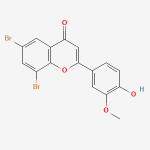 B1663346 6,8-Dibromo-2-(4-hydroxy-3-methoxyphenyl)chromen-4-one CAS No. 780778-55-4