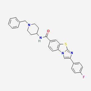 molecular formula C28H25FN4OS B1663354 N-(1-苄基哌啶-4-基)-2-(4-氟苯基)咪唑并[2,1-b][1,3]苯并噻唑-6-甲酰胺 CAS No. 891894-69-2