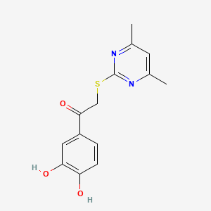 molecular formula C14H14N2O3S B1663371 1-(3,4-二羟基苯基)-2-[(4,6-二甲基-2-嘧啶基)硫代]乙酮 CAS No. 430447-82-8