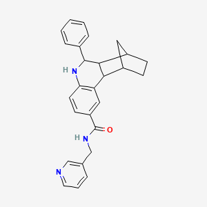 B1663389 6-phenyl-N-(pyridin-3-ylmethyl)-5,6,6a,7,8,9,10,10a-octahydro-7,10-methanophenanthridine-2-carboxamide CAS No. 1005095-04-4