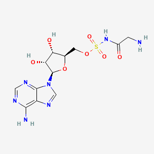 molecular formula C₁₂H₁₇N₇O₇S B1663414 5'-O-(甘氨酰磺酰基)腺苷 CAS No. 112921-11-6
