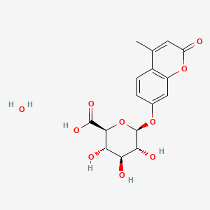 molecular formula C₁₆H₁₈O₁₀ B1663419 4-甲基伞形酮-β-D-葡萄糖醛酸盐水合物 CAS No. 881005-91-0