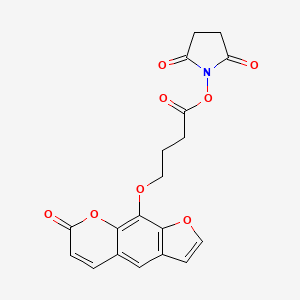B1663442 (2,5-Dioxopyrrolidin-1-yl) 4-(7-oxofuro[3,2-g]chromen-9-yl)oxybutanoate CAS No. 858128-57-1