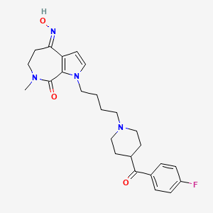 molecular formula C₂₅H₃₁FN₄O₃ B1663455 (4E)-1-[4-[4-(4-氟苯甲酰)哌啶-1-基]丁基]-4-羟亚氨基-7-甲基-5,6-二氢吡咯并[2,3-c]氮杂菲-8-酮 CAS No. 222318-55-0