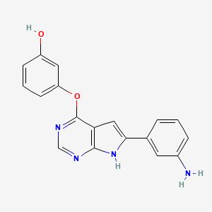 molecular formula C₁₈H₁₄N₄O₂ B1663528 3-[[6-(3-氨基苯基)-7H-吡咯并[2,3-d]嘧啶-4-基]氧基]苯酚 CAS No. 601514-19-6