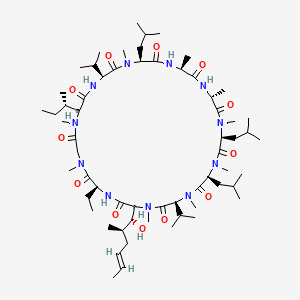 molecular formula C62H111N11O12 B1663531 (美乐-4)环孢菌素 CAS No. 143205-42-9