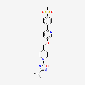 molecular formula C23H28N4O4S B1663553 3-Isopropyl-5-(4-(((6-(4-(methylsulfonyl)phenyl)pyridin-3-yl)oxy)methyl)piperidin-1-yl)-1,2,4-oxadiazole CAS No. 1032823-75-8