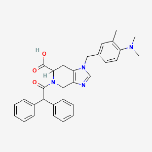 molecular formula C₃₁H₃₂N₄O₃.2CF₃CO₂H B1663605 (6S)-1-[4-(二甲氨基)-3-甲基苄基]-5-(二苯乙酰)-4,5,6,7-四氢-1H-咪唑并[4,5-c]吡啶-6-羧酸 CAS No. 130663-39-7