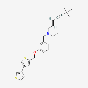 molecular formula C27H31NOS2 B1663608 (E)-N-ethyl-6,6-dimethyl-N-[[3-[(4-thiophen-3-ylthiophen-2-yl)methoxy]phenyl]methyl]hept-2-en-4-yn-1-amine CAS No. 131060-14-5