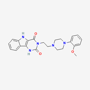 molecular formula C23H25N5O3 B1663671 3-[2-[4-(2-甲氧基苯基)-1-哌嗪基]乙基]-1,5-二氢嘧啶并[5,4-b]吲哚-2,4-二酮 CAS No. 133399-65-2